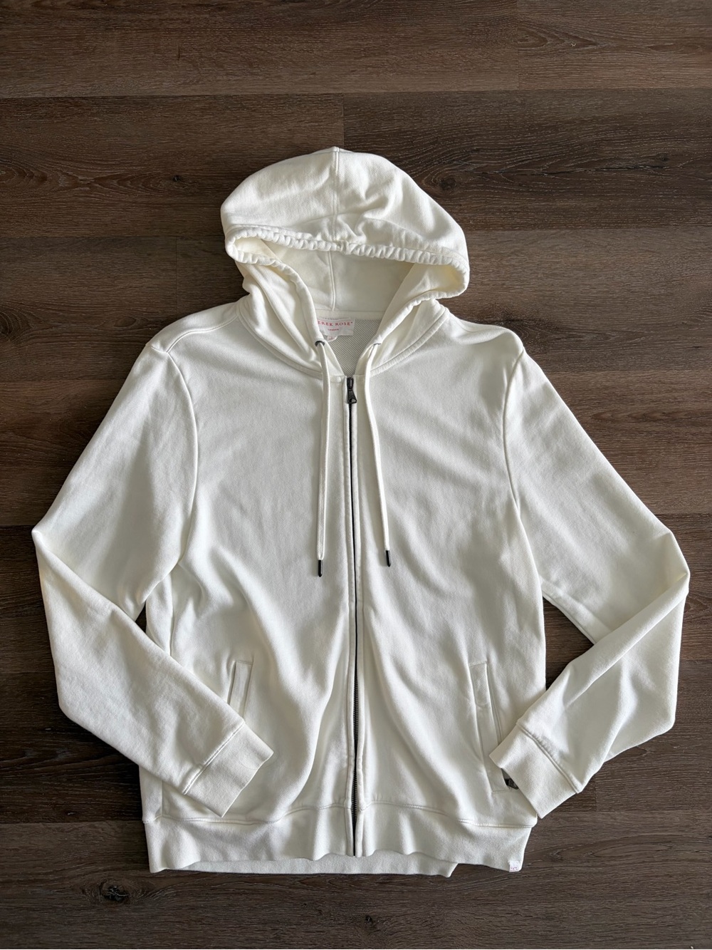 DEREK ROSE Mens White Zip-Up Hoodie